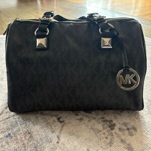 Michael Kors Black Signature Handbag Grayson Large Satchel